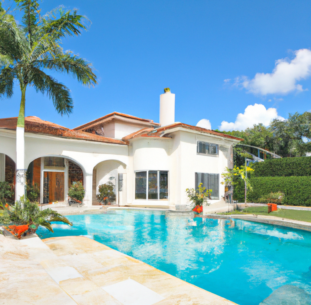 swimming pool with mansion sample