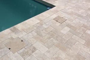 ivory travertine pool deck