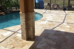 leonardo travertine pool deck
