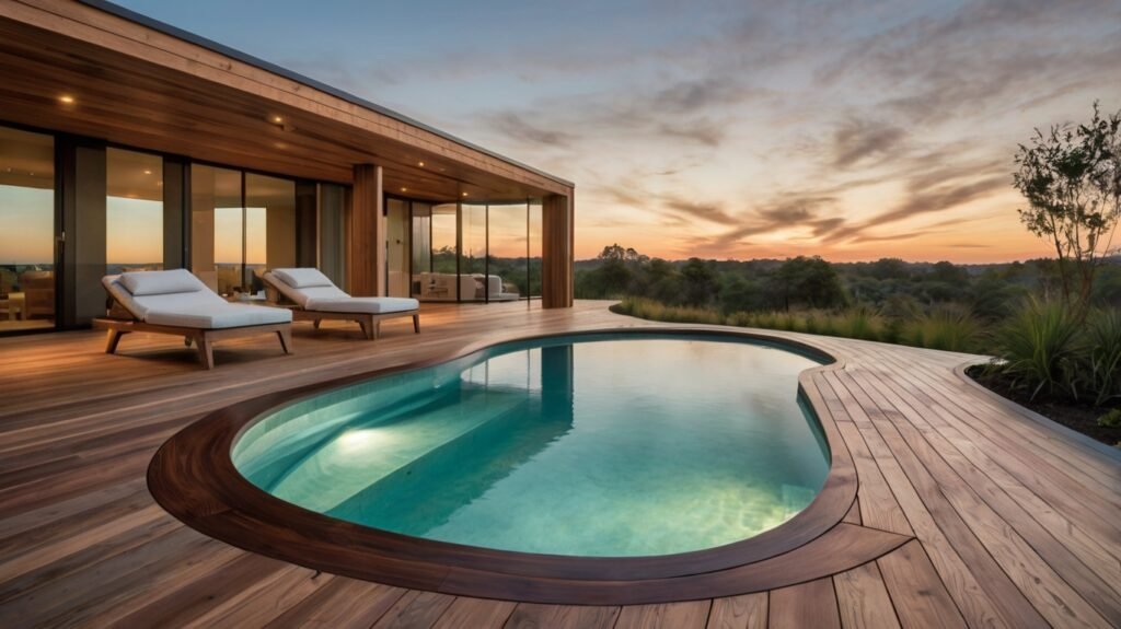 Curved Deck Around Freeform Pool
