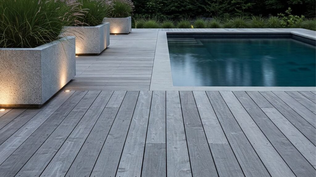 Natural Cedar with Gray Patina Pool Deck