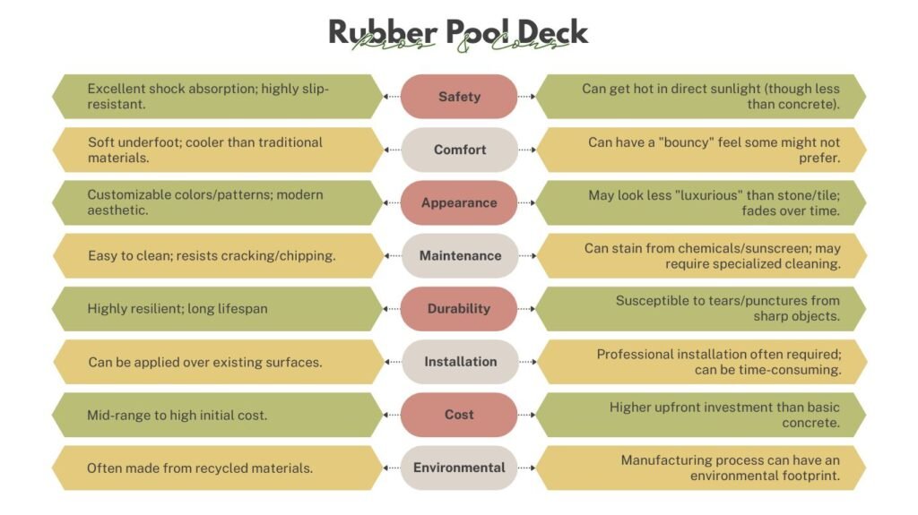 rubber pool deck pros and cons